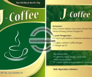 Label minuman kopi j coffee