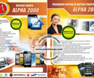 desain brosur flyer iklan jasa service handphone