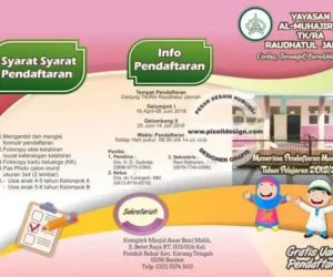 desain brosur flyer iklan pendidikan pendaftaran penerimaan siswa baru TK 2