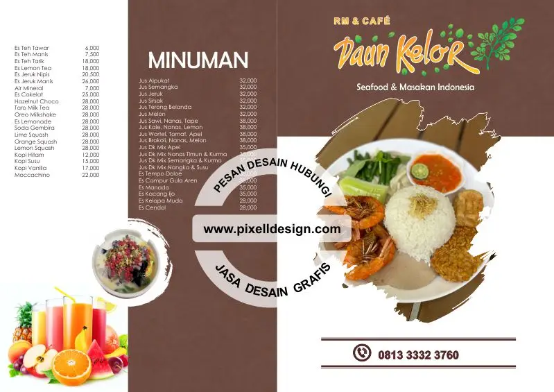 desain daftar menu resto daun kelor 1