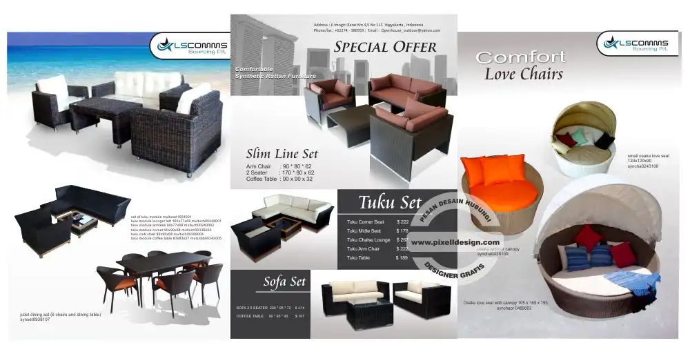 Desain katalog iklan synthetic rattan furniture