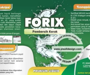 desain label cairan pembersih forix