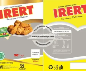 desain label kemasan minyak goreng irert kuning